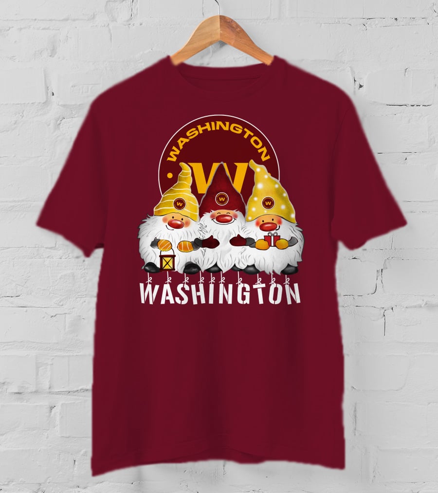 Washington Football Team Christmas Holiday Gnomes W T-Shirt