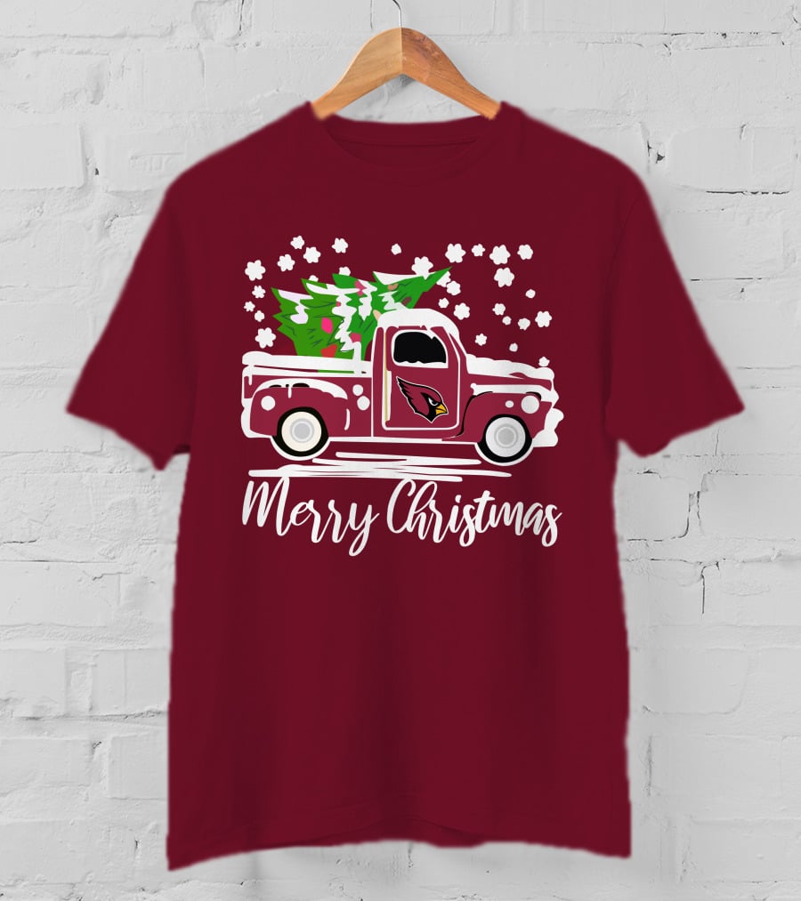 Arizona Cardinals Vintage Truck Merry Christmas T-Shirt