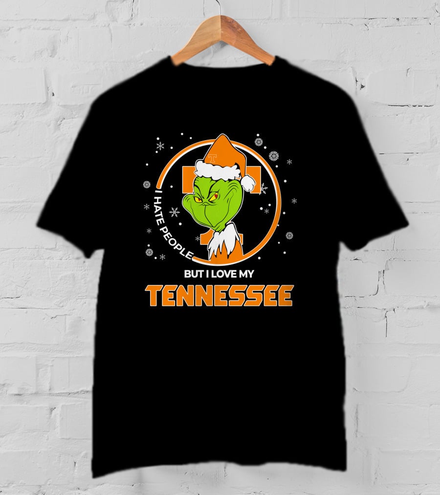 Christmas Grinch Santa I Hate People But I Love My Tennessee T-Shirt