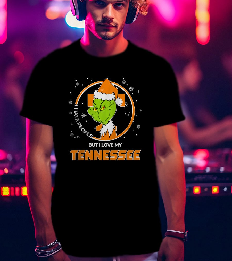 Christmas Grinch Santa I Hate People But I Love My Tennessee T-Shirt