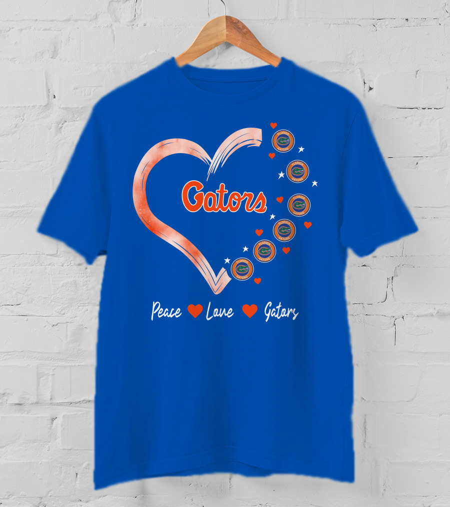 Peace Love Gators Heart Florida Gators T-Shirt
