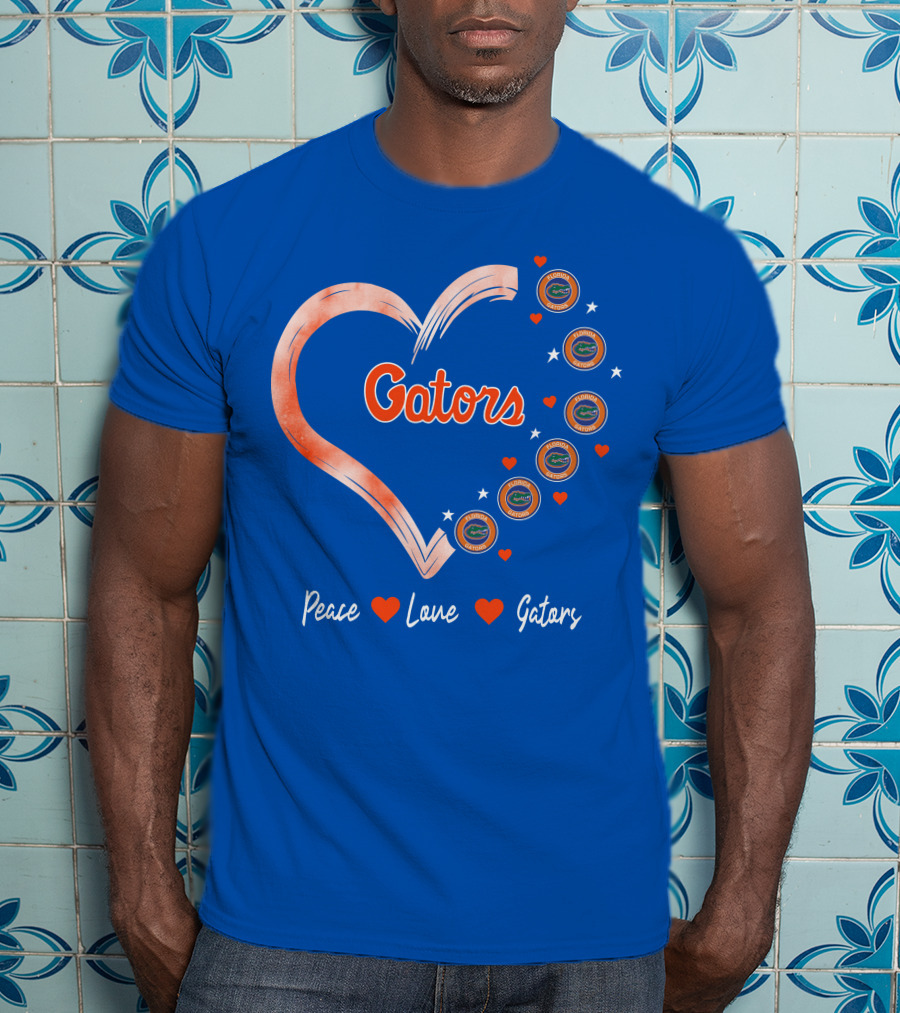 Peace Love Gators Heart Florida Gators T-Shirt