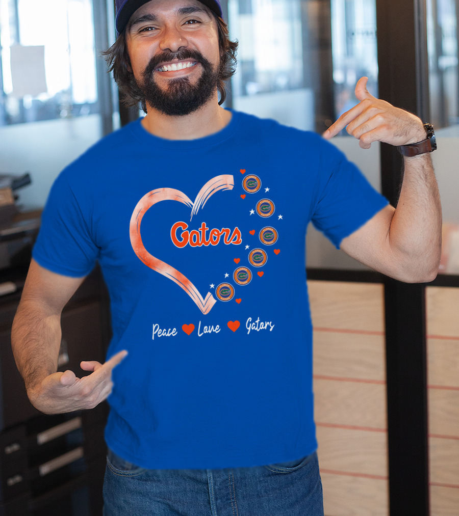 Peace Love Gators Heart Florida Gators T-Shirt