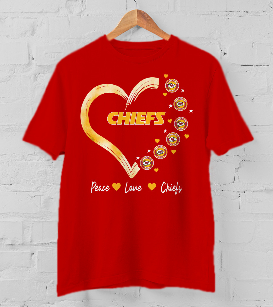 Peace Love Kansas City Chiefs Heart T-Shirt