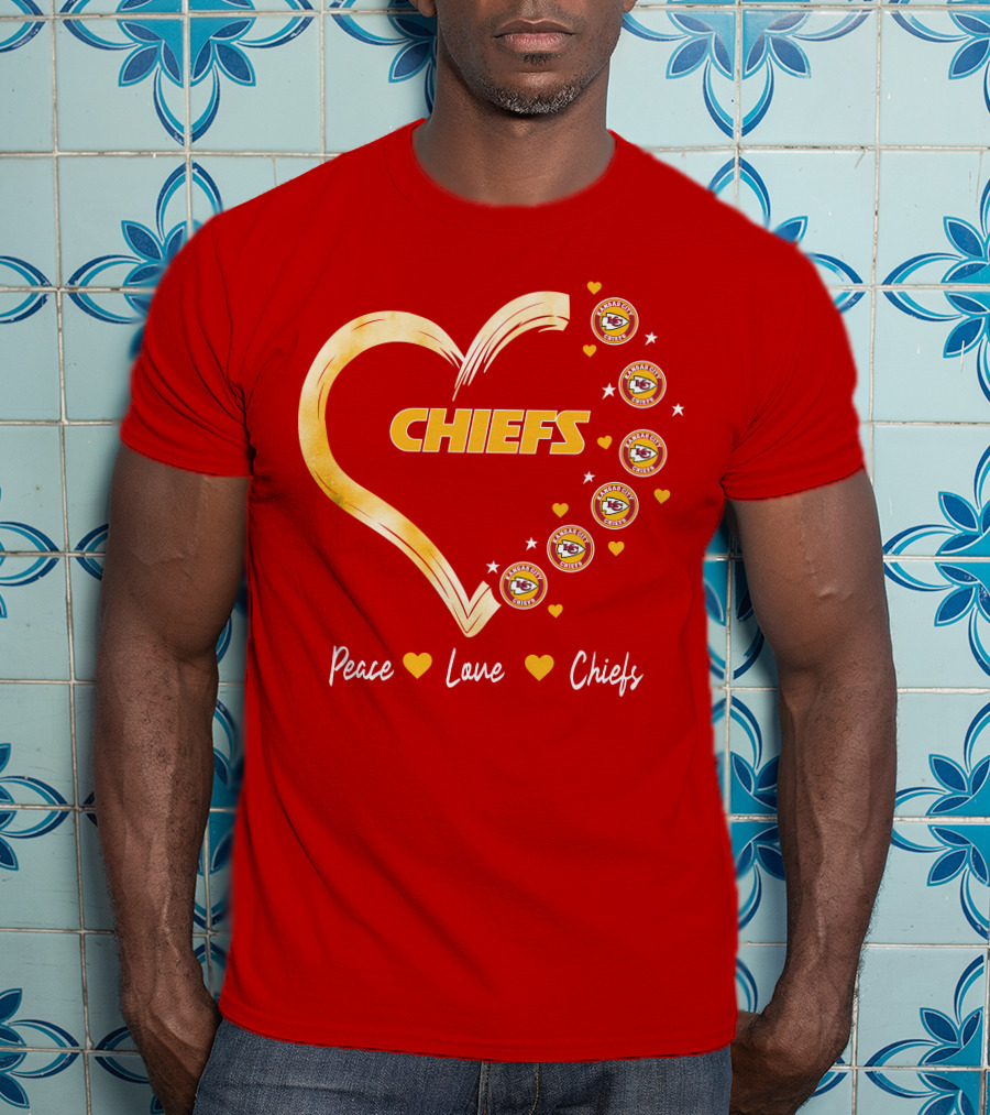 Peace Love Kansas City Chiefs Heart T-Shirt