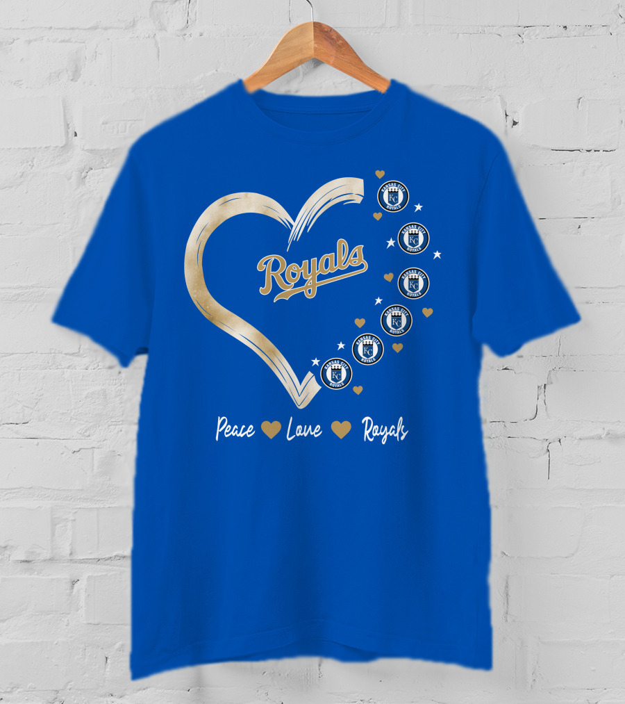 Peace Love Royals Kansas City Royals Heart T-Shirt
