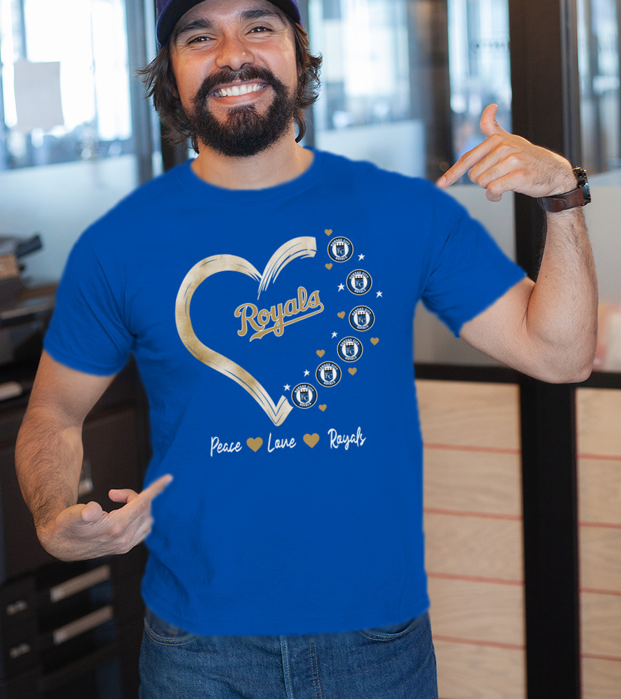 Peace Love Royals Kansas City Royals Heart T-Shirt
