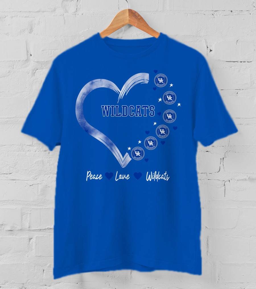 Peace Love Wildcats Kentucky Wildcats UK T-Shirt