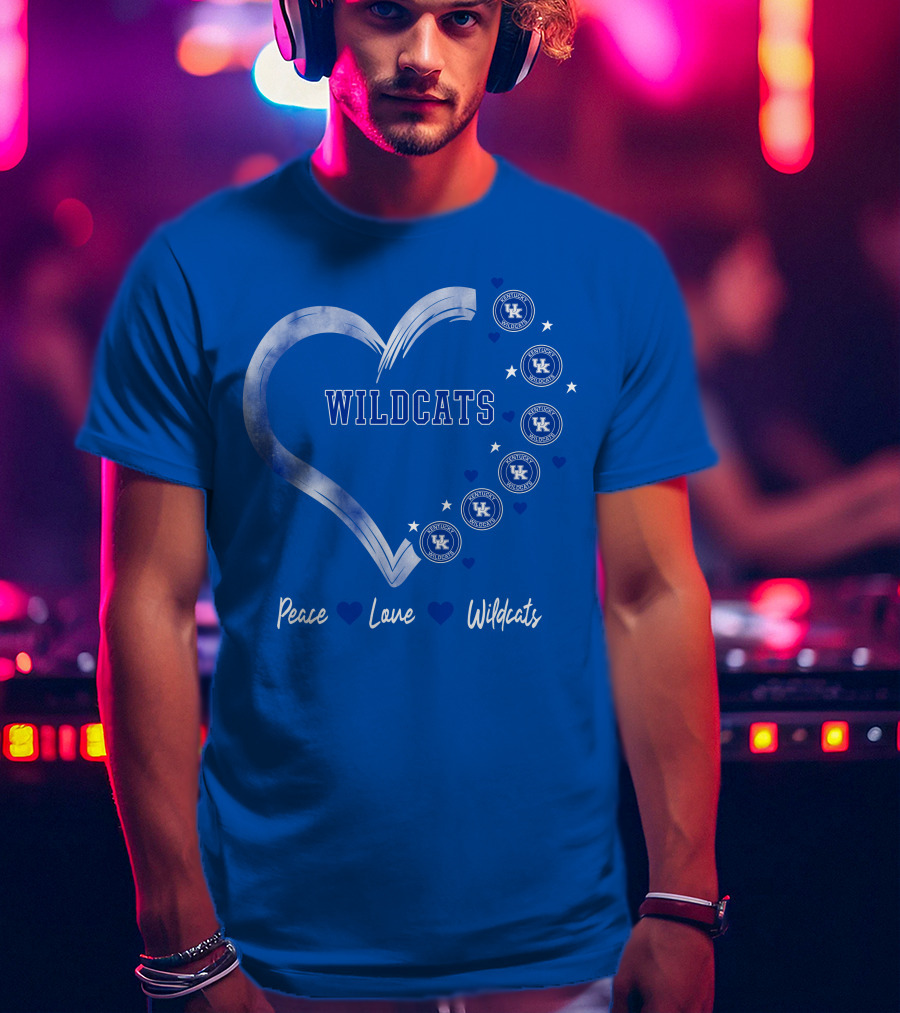 Peace Love Wildcats Kentucky Wildcats UK T-Shirt