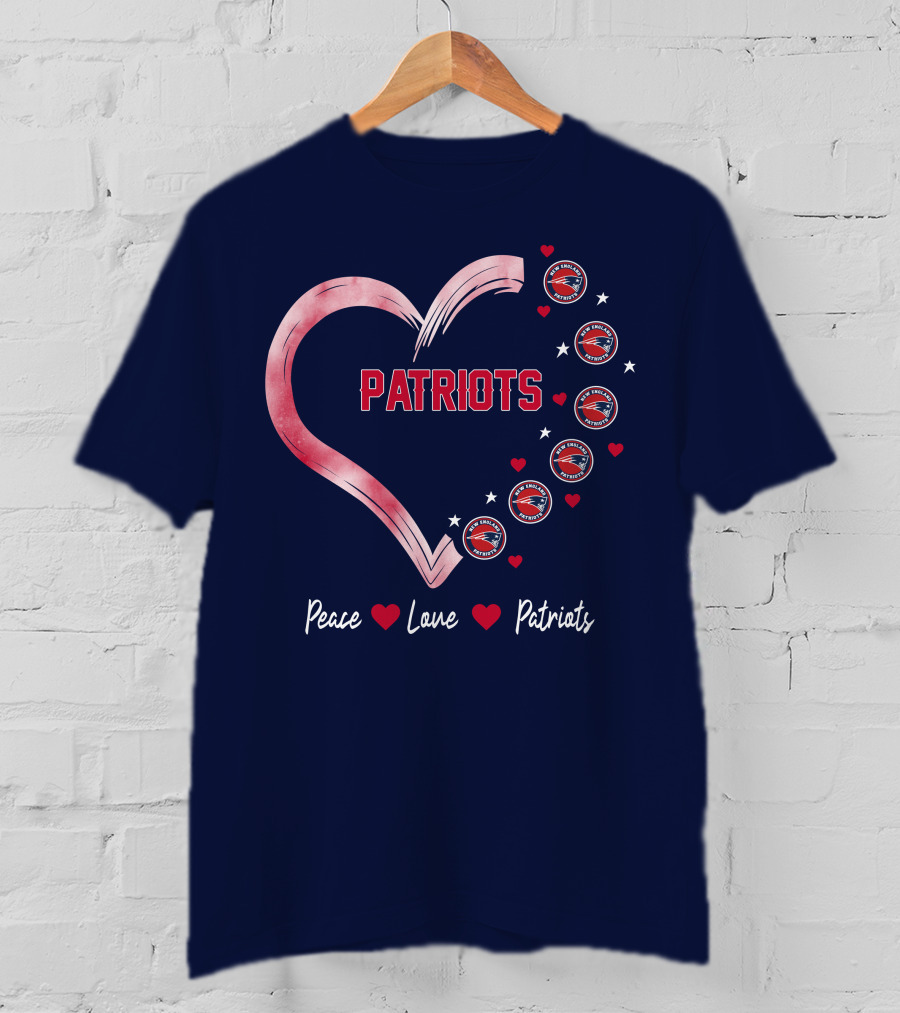 Patriots Peace Love Heart T-Shirt