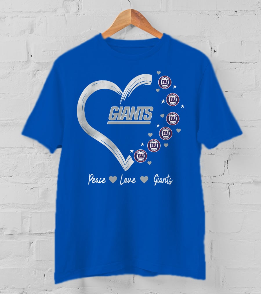 Peace Love Giants New York Giants Heart T-Shirt