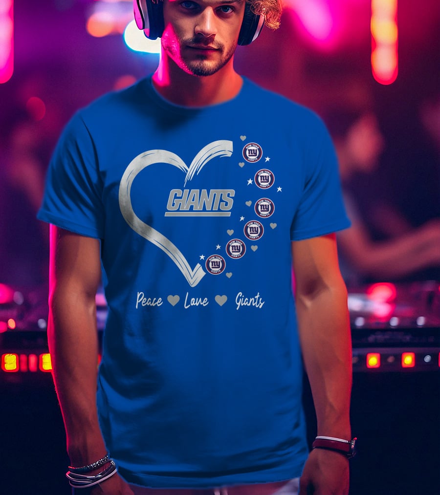 Peace Love Giants New York Giants Heart T-Shirt