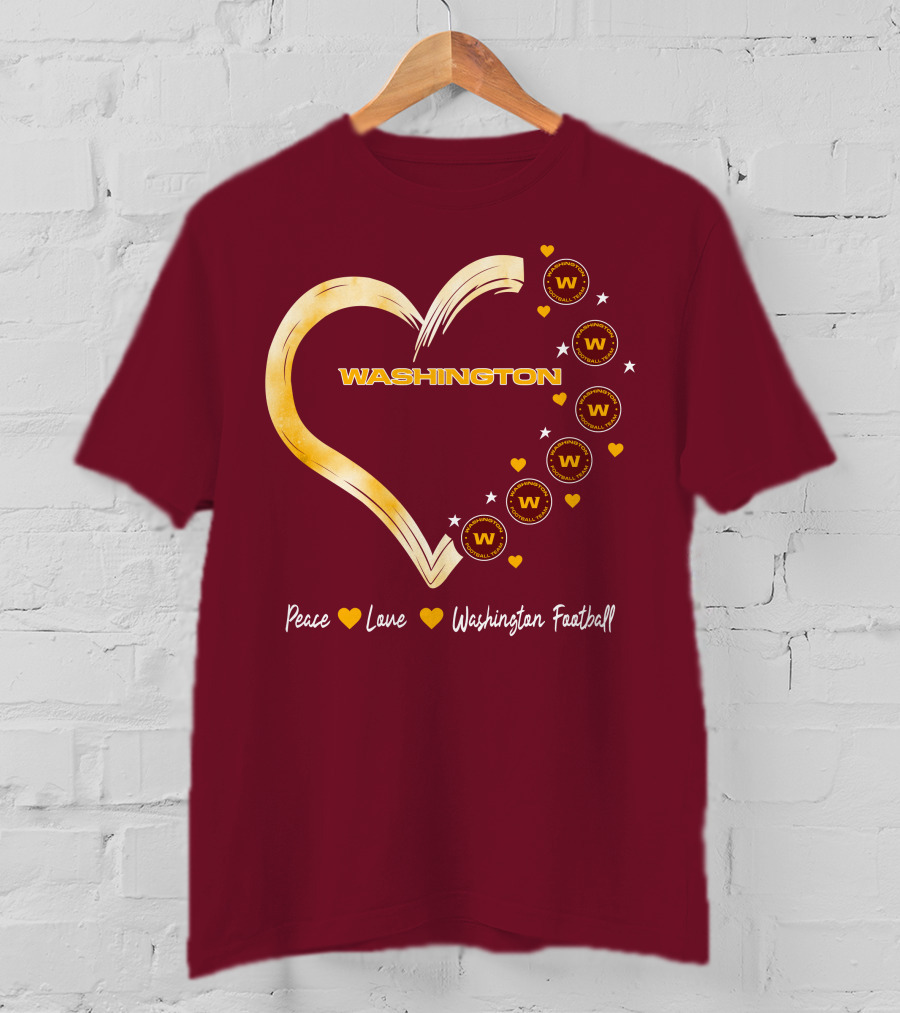 Peace Love Washington Heart And Team Circles T-Shirt