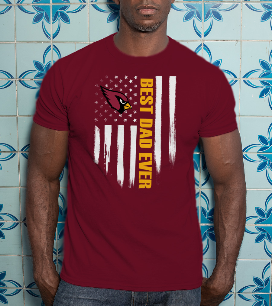 Arizona Cardinals Flag Best Dad Ever T-Shirt