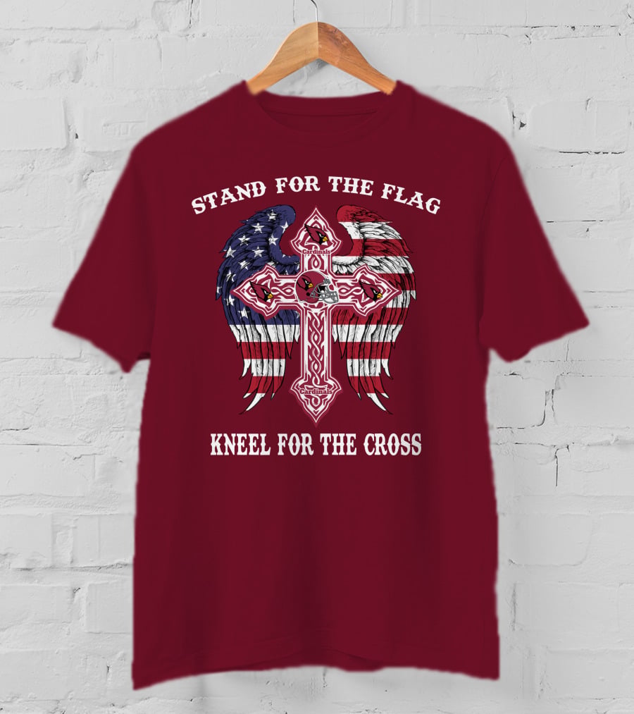 Stand For The Flag Kneel For The Cross Arizona Cardinals Flag Cross T-Shirt