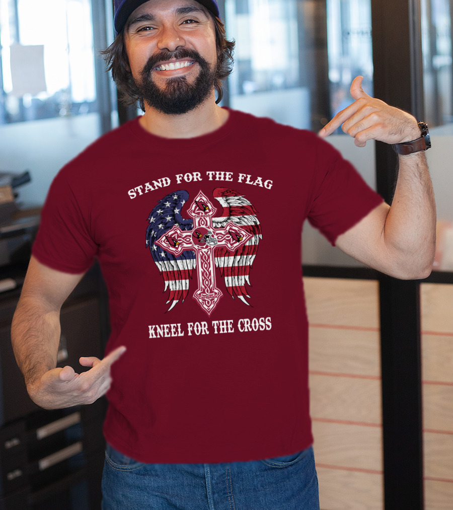 Stand For The Flag Kneel For The Cross Arizona Cardinals Flag Cross T-Shirt