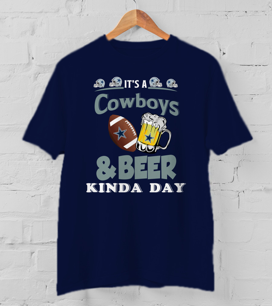 Dallas Cowboys Football Beer Kinda Day Football Helmet Star Mug T-Shirt