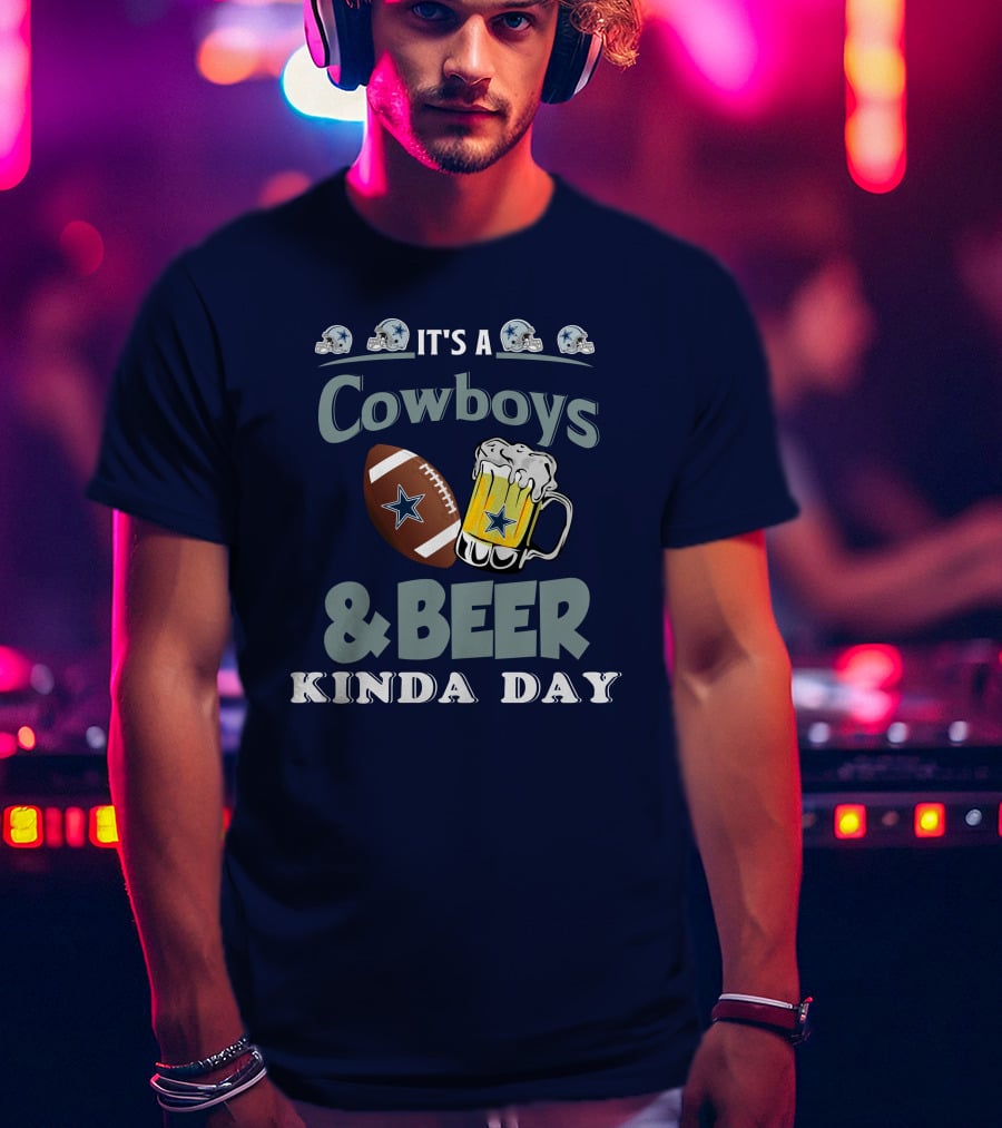 Dallas Cowboys Football Beer Kinda Day Football Helmet Star Mug T-Shirt