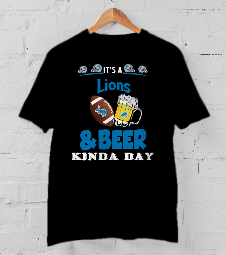 Detroit Lions Football And Beer Celebration Day T-Shirt