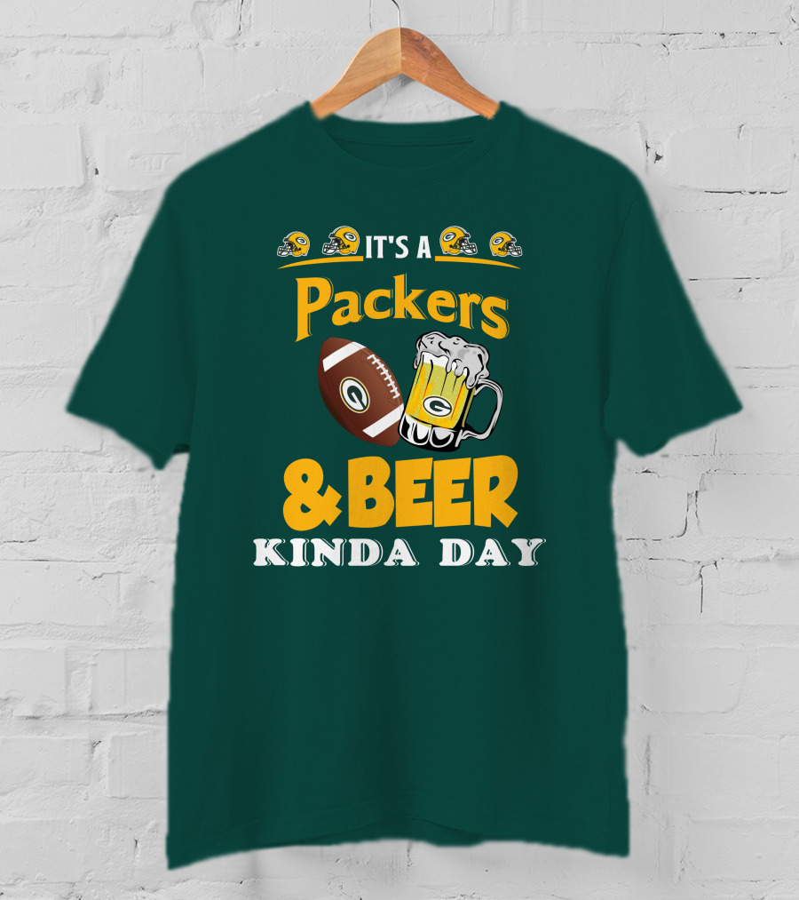 Green Bay Packers Football And Beer Kinda Day T-Shirt