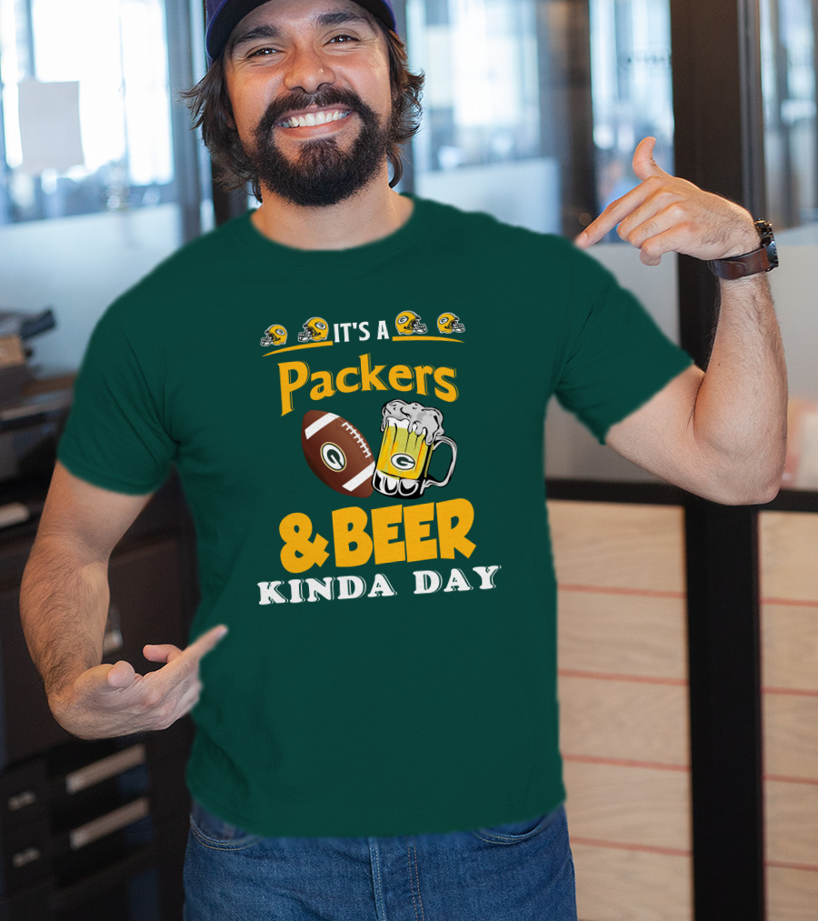 Green Bay Packers Football And Beer Kinda Day T-Shirt