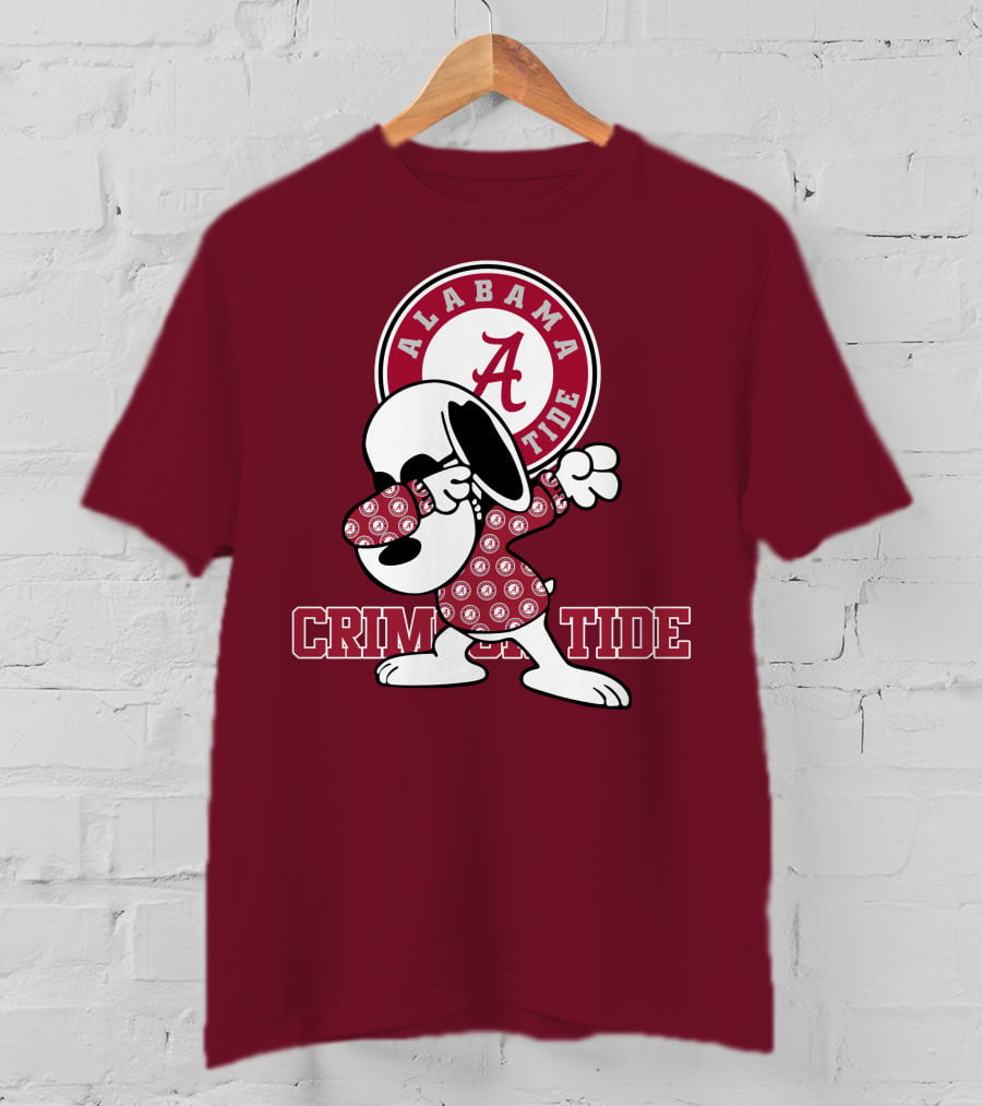 Alabama Crimson Tide Snoopy Dabbing Football Fan Spirit T-Shirt