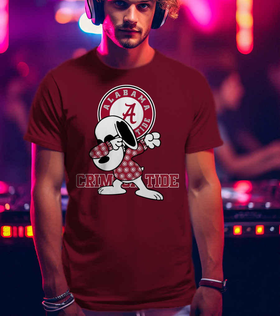 Alabama Crimson Tide Snoopy Dabbing Football Fan Spirit T-Shirt