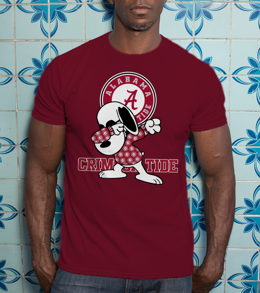 Alabama Crimson Tide Snoopy Dabbing Football Fan Spirit T-Shirt
