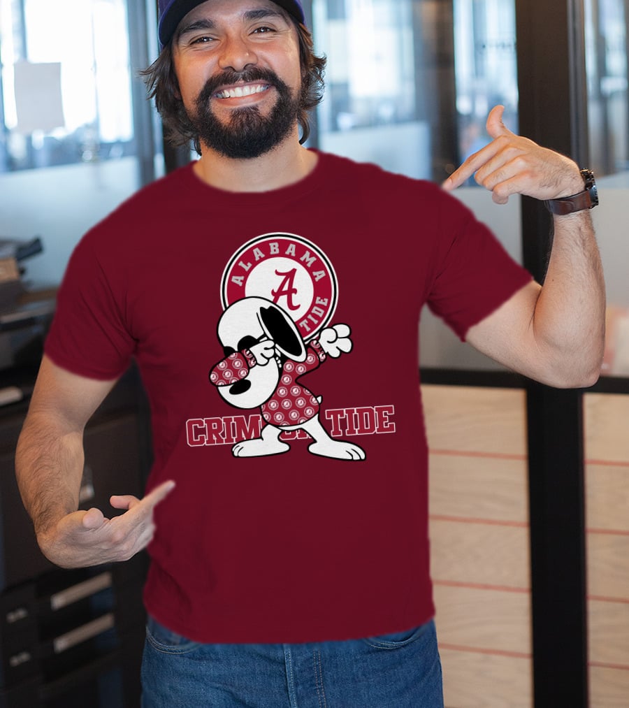 Alabama Crimson Tide Snoopy Dabbing Football Fan Spirit T-Shirt