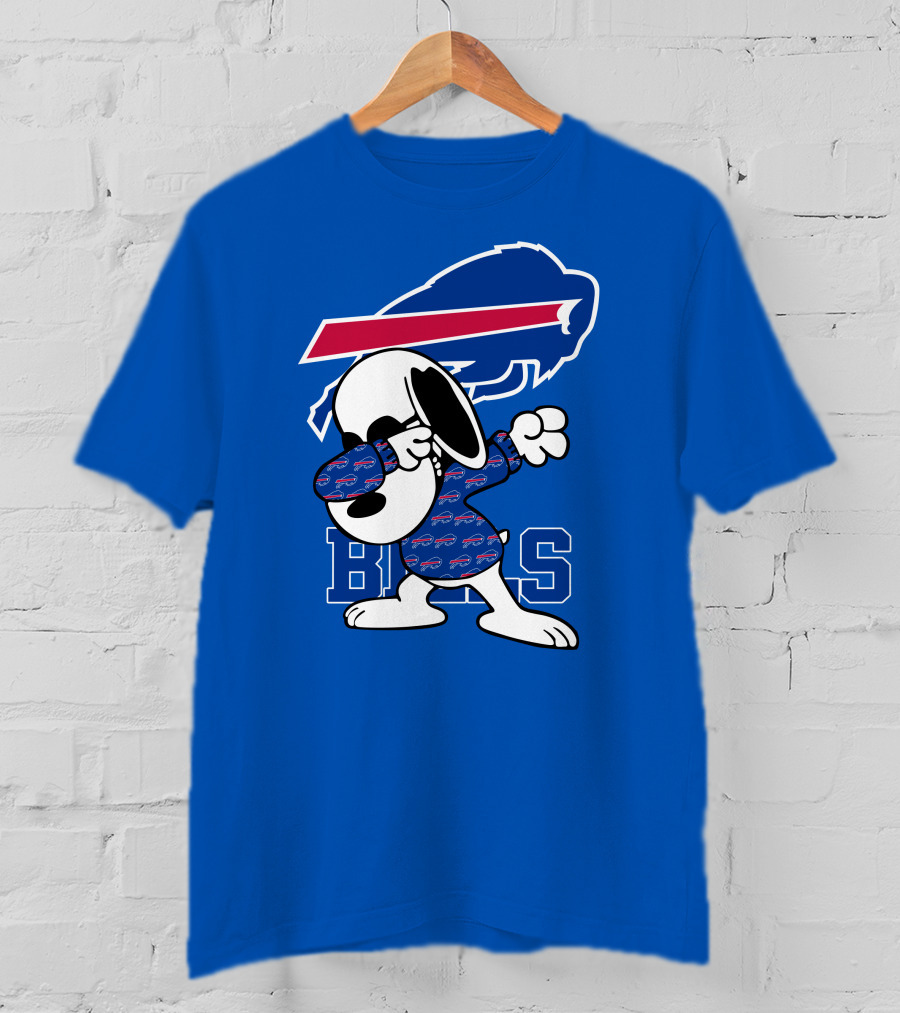 Buffalo Bills Snoopy Dabbing Bills Logo Football T-Shirt