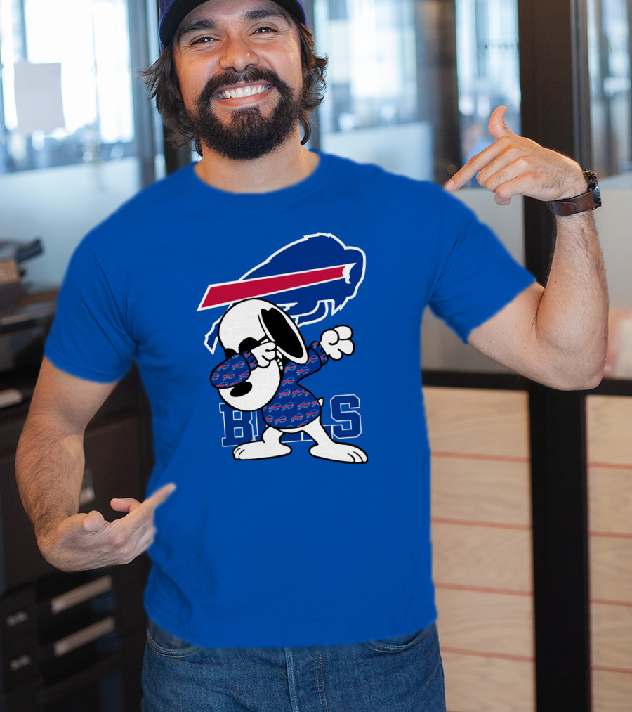 Buffalo Bills Snoopy Dabbing Bills Logo Football T-Shirt