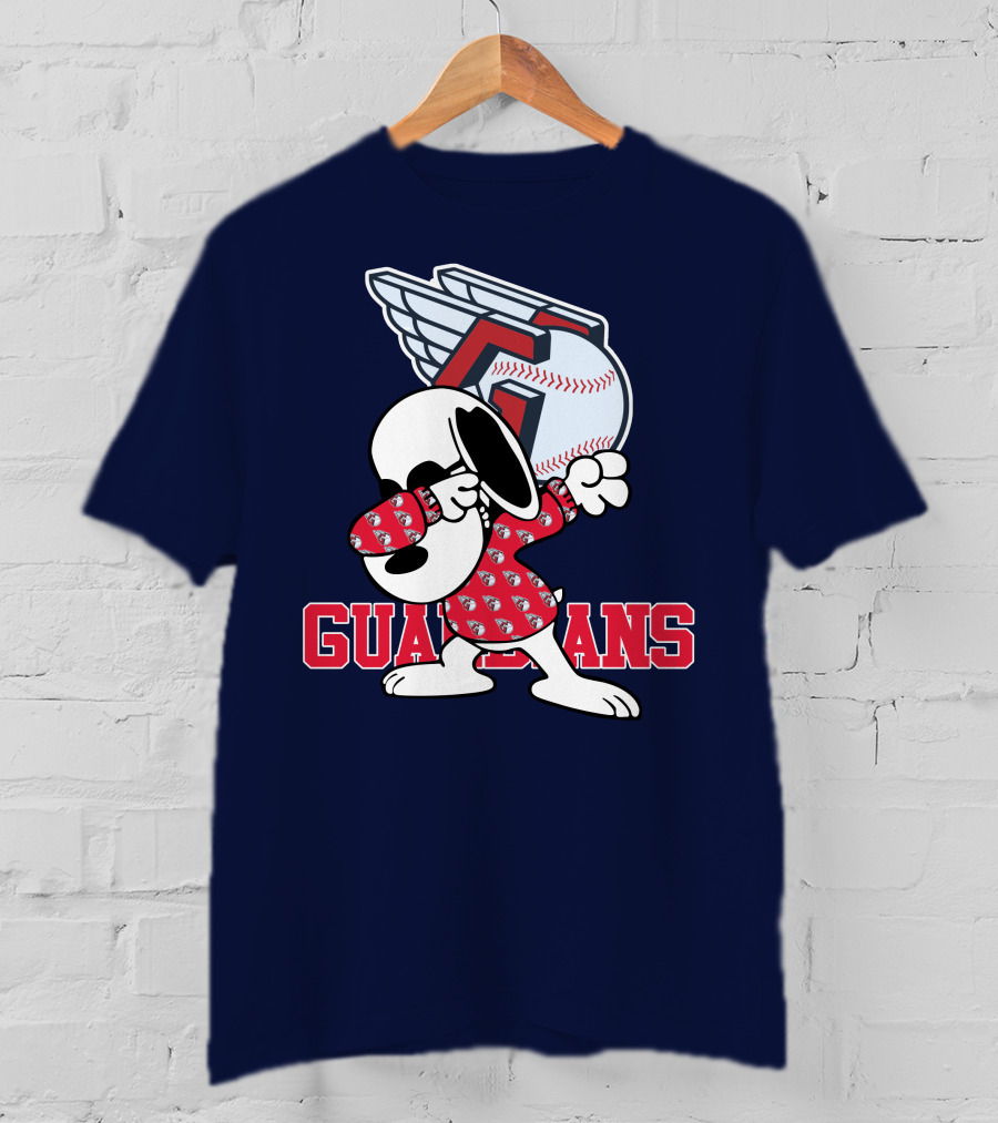 Cleveland Guardians Snoopy Dabbing Baseball T-Shirt
