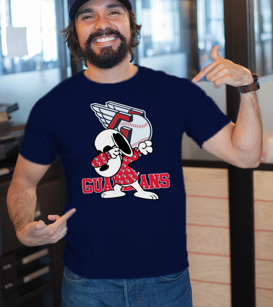 Cleveland Guardians Snoopy Dabbing Baseball T-Shirt