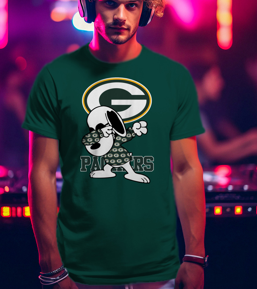 Green Bay Packers Snoopy Dabbing Packers T-Shirt