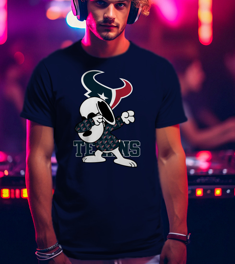 Houston Texans Snoopy Dabbing Texans T-Shirt