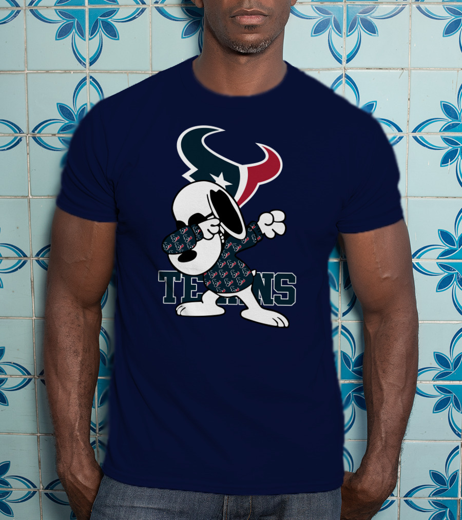 Houston Texans Snoopy Dabbing Texans T-Shirt