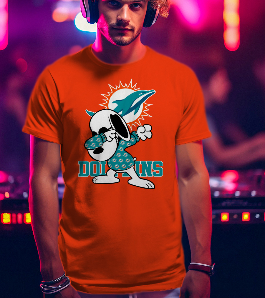 Miami Dolphins Snoopy Dabbing T-Shirt