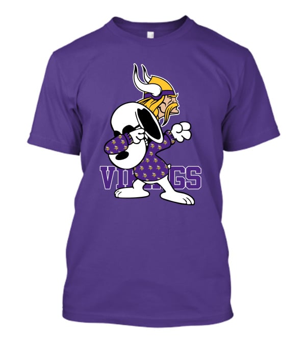 Minnesota Vikings Snoopy Dabbing Peanuts Football Fandom T-Shirt