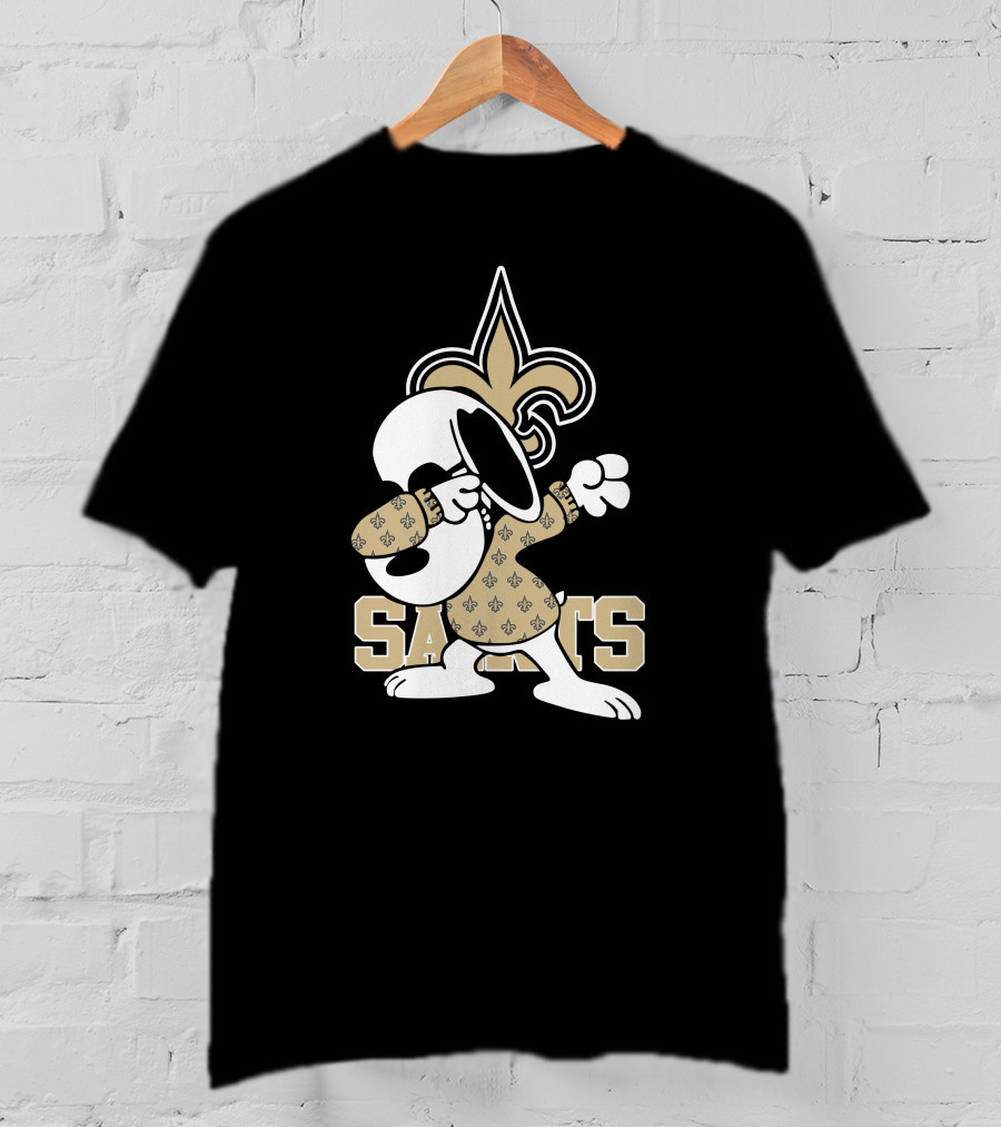 New Orleans Saints Snoopy Fleur-de-Lis Dabbing Saints T-Shirt