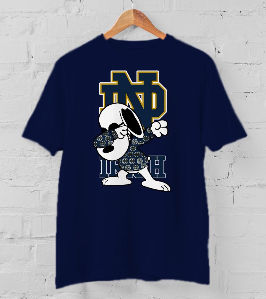 ND Irish Snoopy Dabbing Notre Dame Fighting Irish T-Shirt