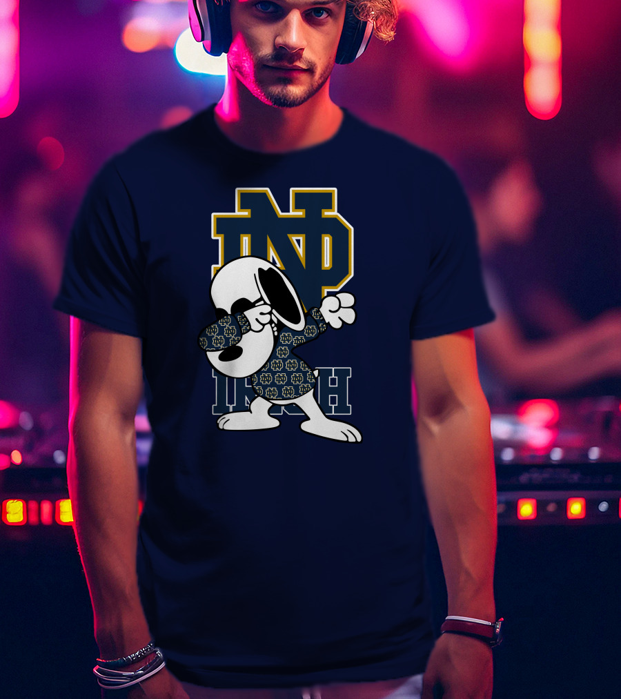 ND Irish Snoopy Dabbing Notre Dame Fighting Irish T-Shirt