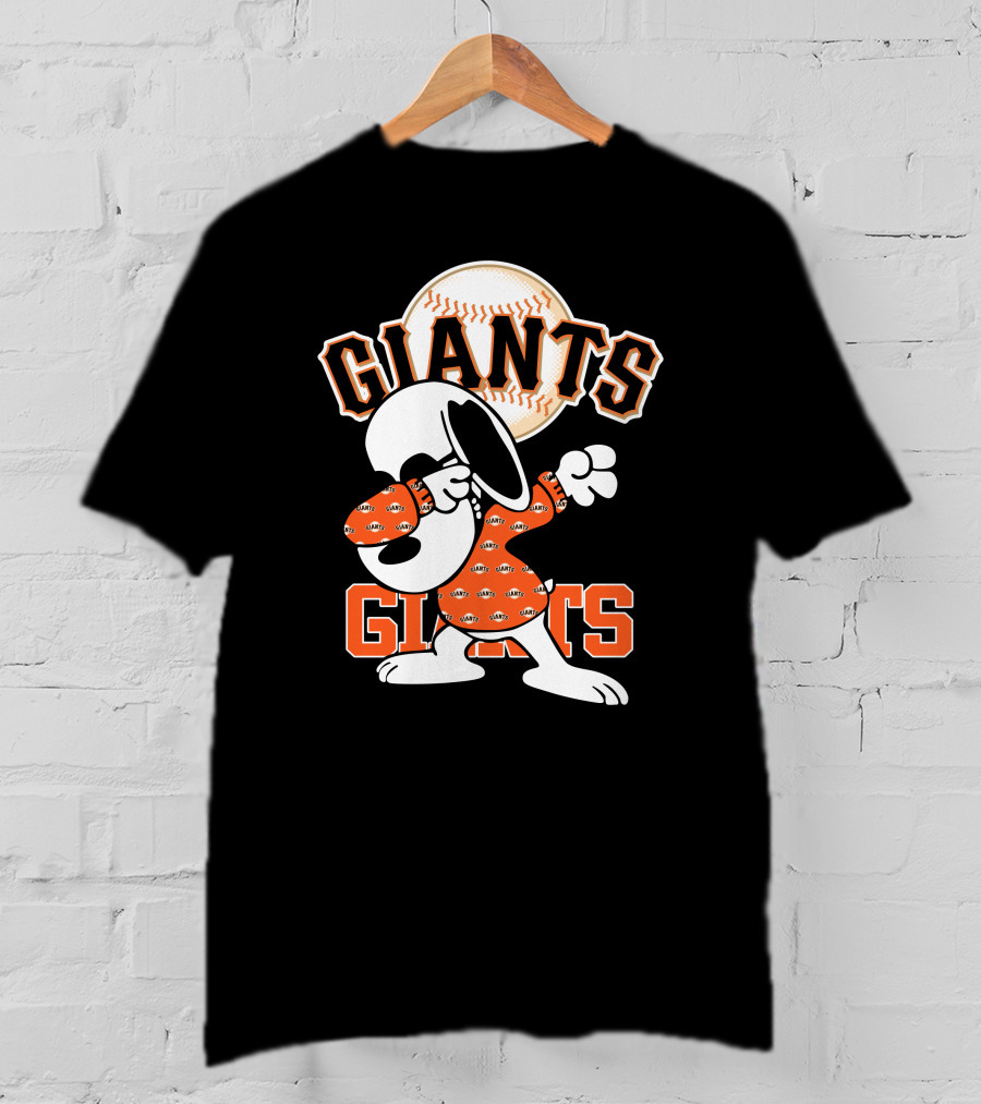 San Francisco Giants Snoopy Dabbing Baseball T-Shirt