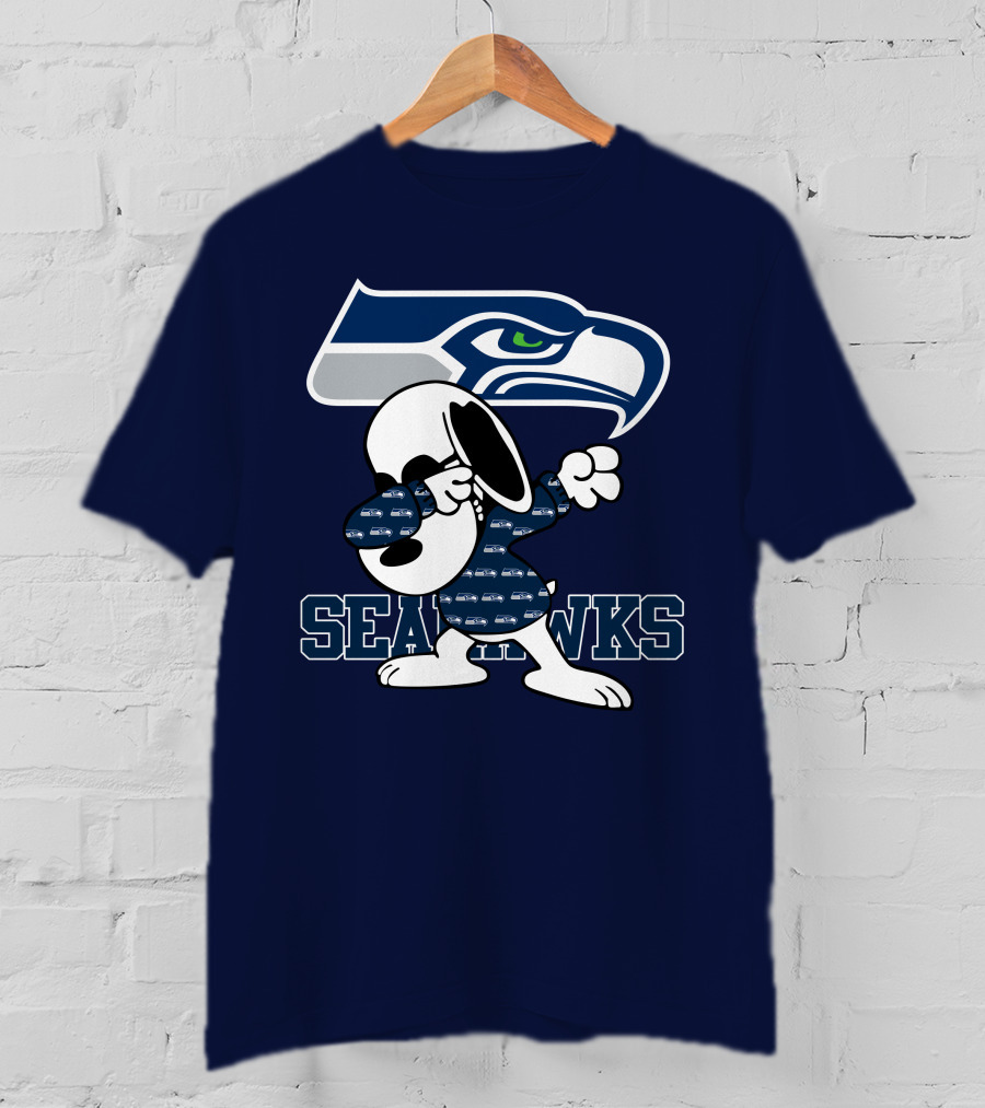Seattle Seahawks Snoopy Dabbing NFL Team Fan Apparel Bowing Dance T-Shirt