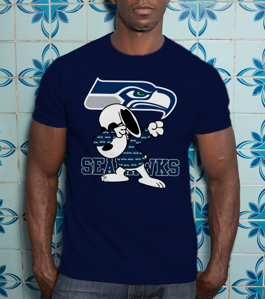 Seattle Seahawks Snoopy Dabbing NFL Team Fan Apparel Bowing Dance T-Shirt