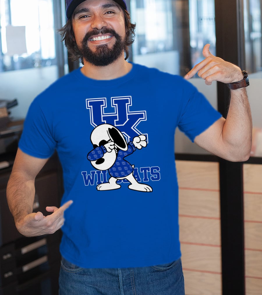 Kentucky Wildcats UK Snoopy Dabbing Basketball T-Shirt