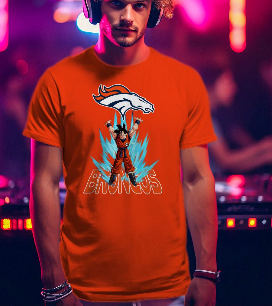 Denver Broncos Super Saiyan Goku Power-Up T-Shirt