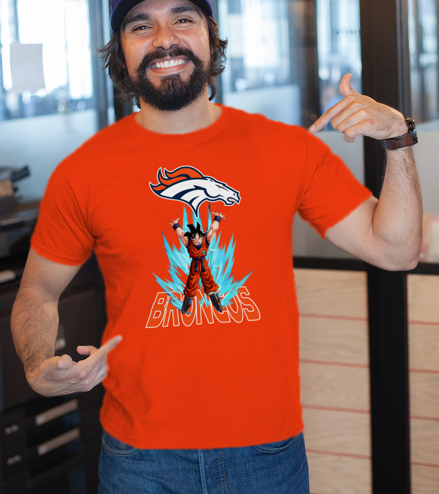 Denver Broncos Super Saiyan Goku Power-Up T-Shirt