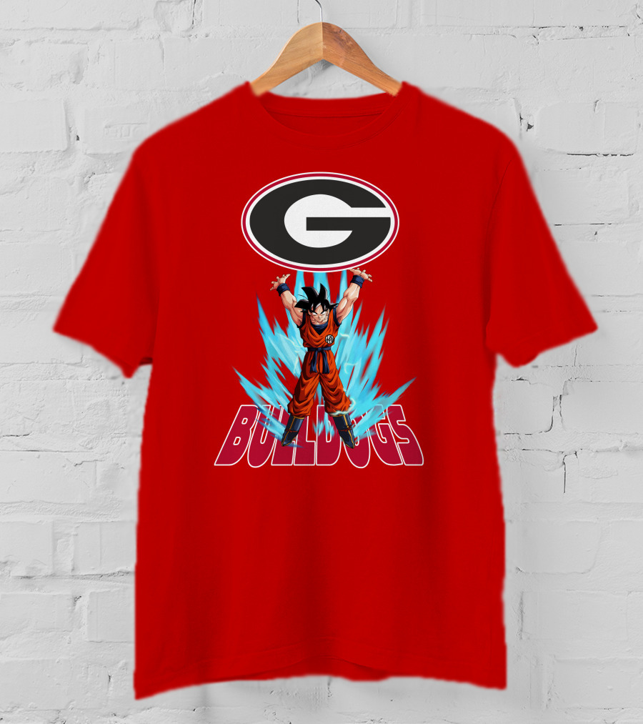 Goku Super Saiyan Georgia Bulldogs Logo Fusion T-Shirt