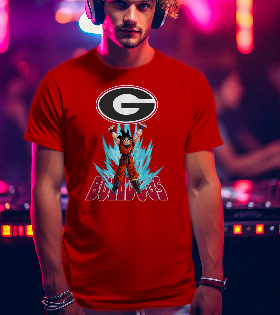 Goku Super Saiyan Georgia Bulldogs Logo Fusion T-Shirt