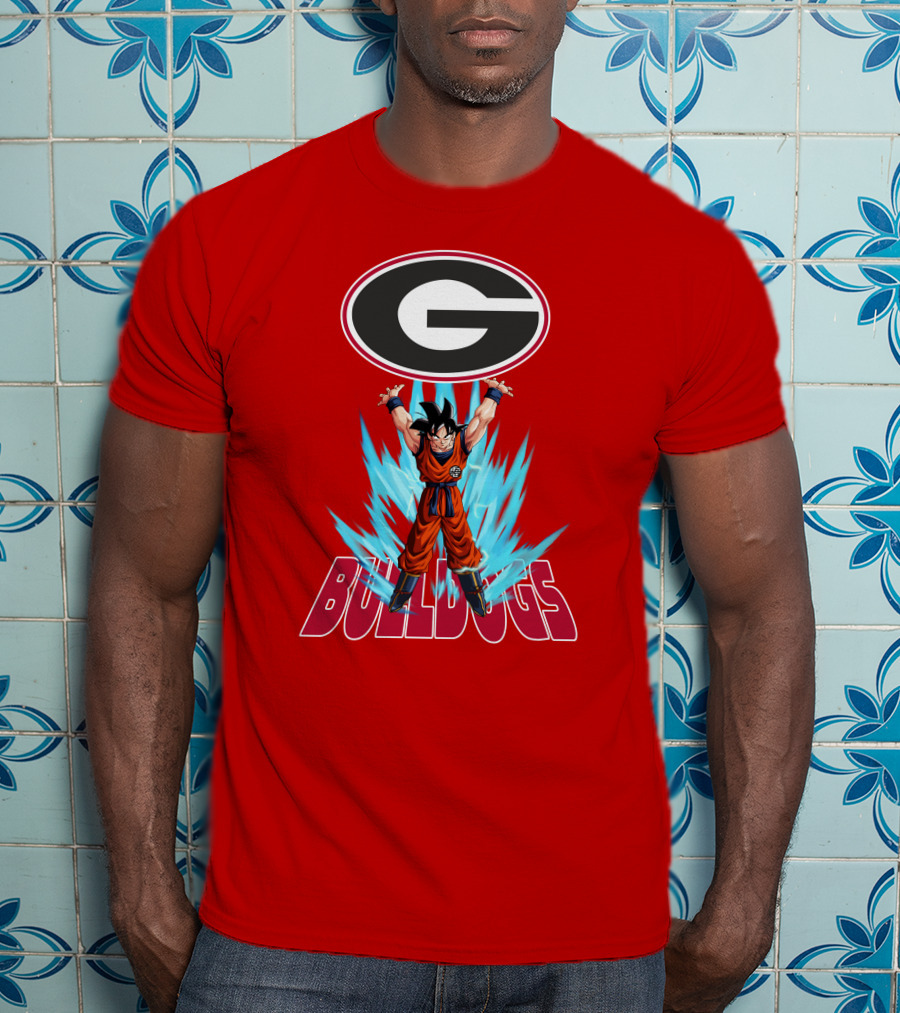 Goku Super Saiyan Georgia Bulldogs Logo Fusion T-Shirt